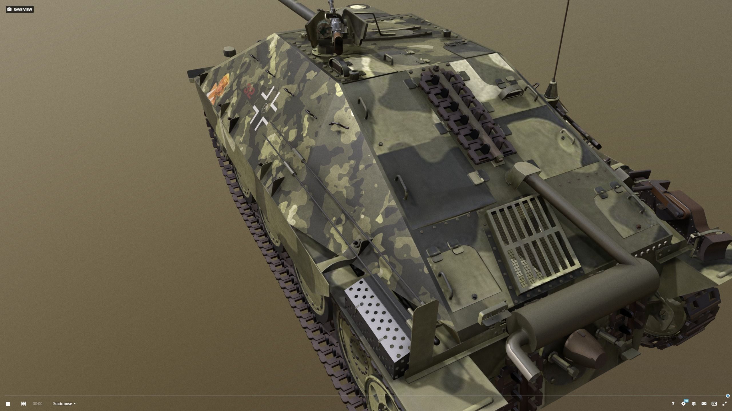 Jagdpanzer 38 - Hetzer sommer Leibstandarte 3D model_6