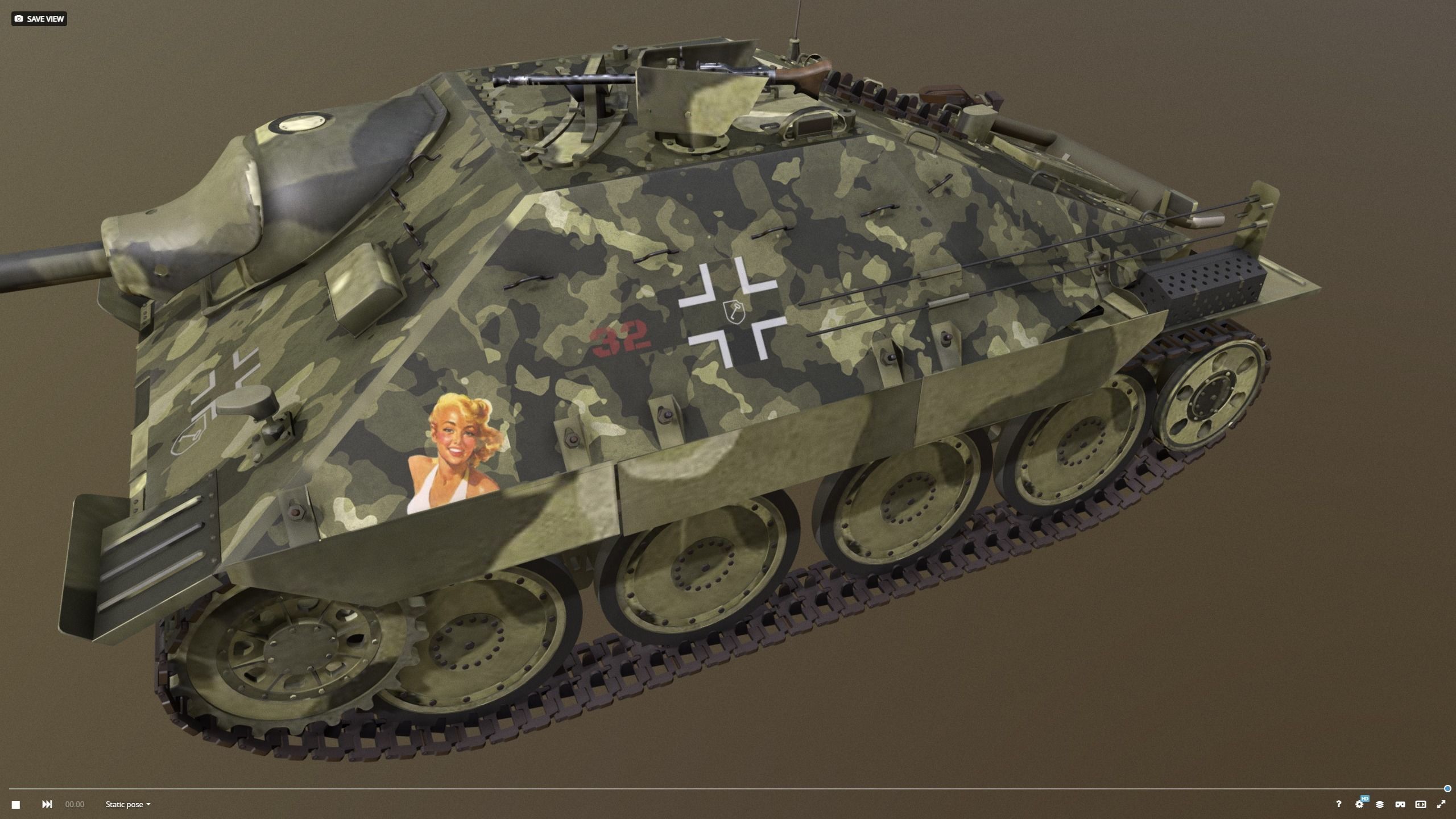 Jagdpanzer 38 - Hetzer sommer Leibstandarte 3D model_7