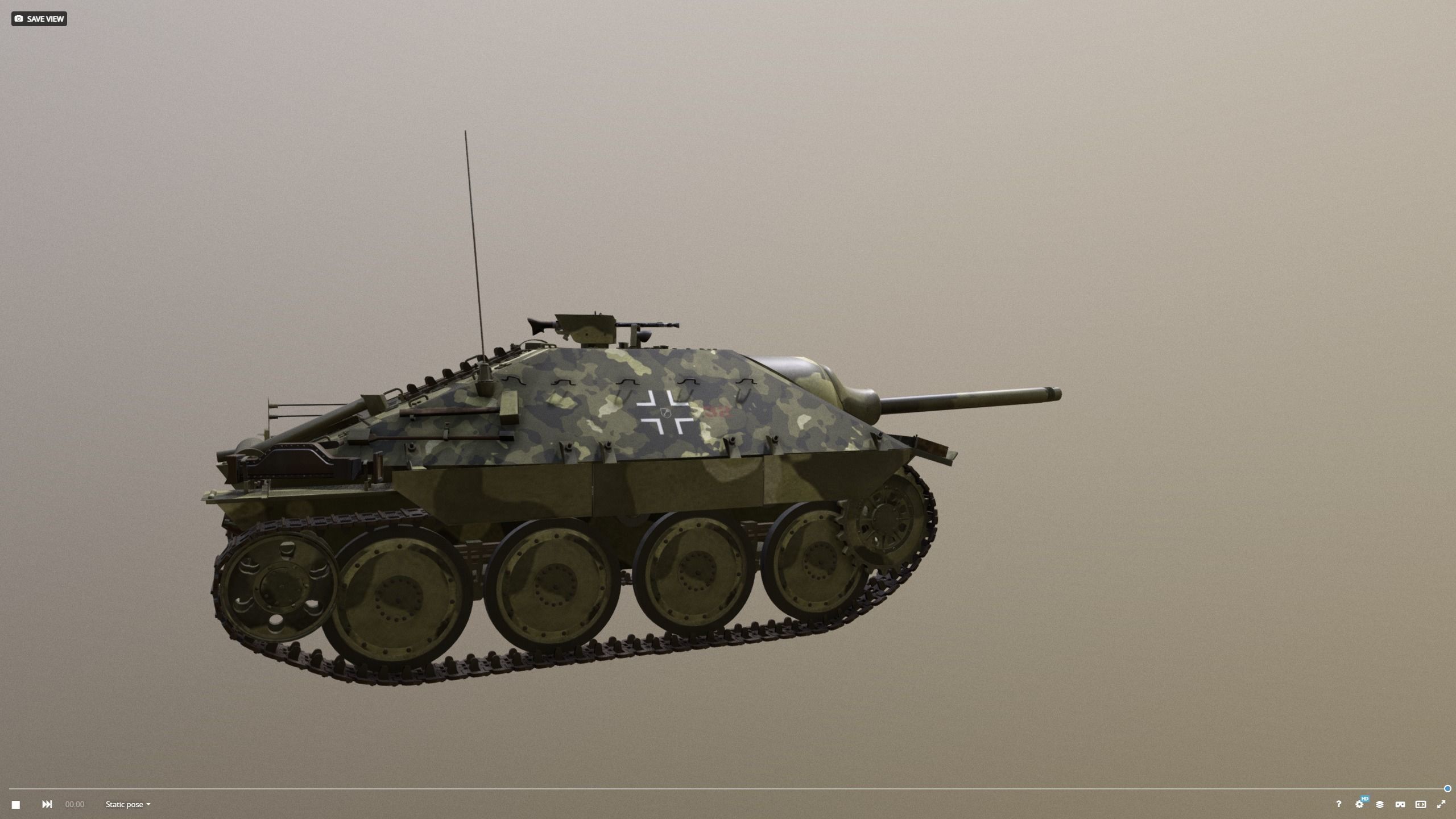 Jagdpanzer 38 - Hetzer sommer Leibstandarte 3D model_16