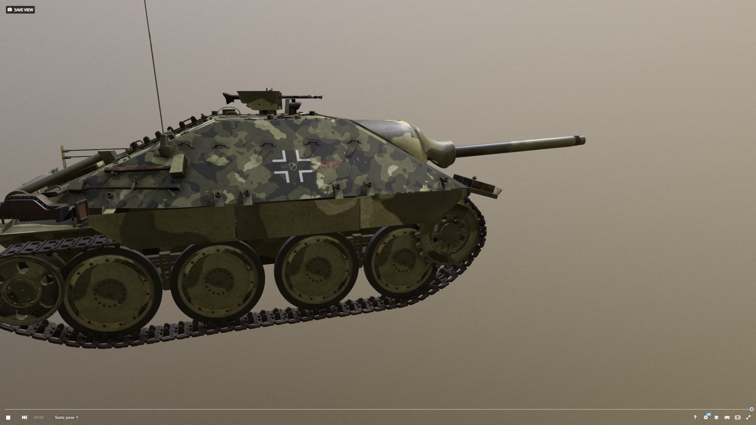 Jagdpanzer 38 - Hetzer sommer Leibstandarte 3D model_3