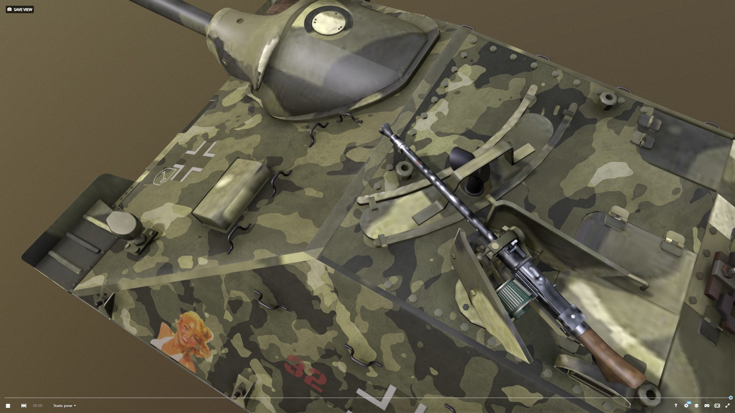 Jagdpanzer 38 - Hetzer sommer Leibstandarte 3D model_10