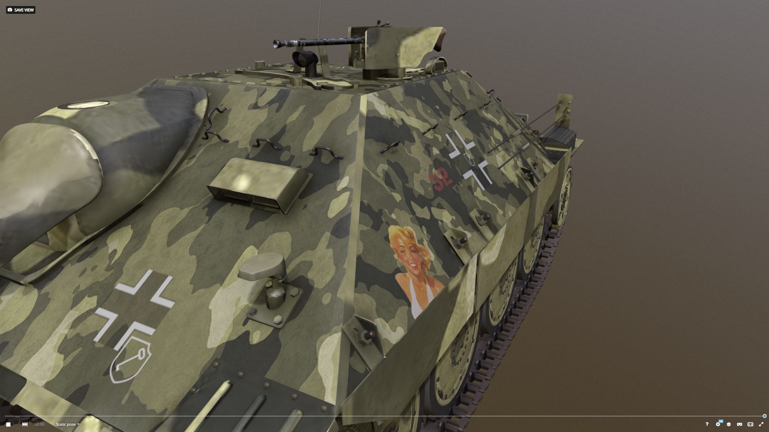 Jagdpanzer 38 - Hetzer sommer Leibstandarte 3D model_8
