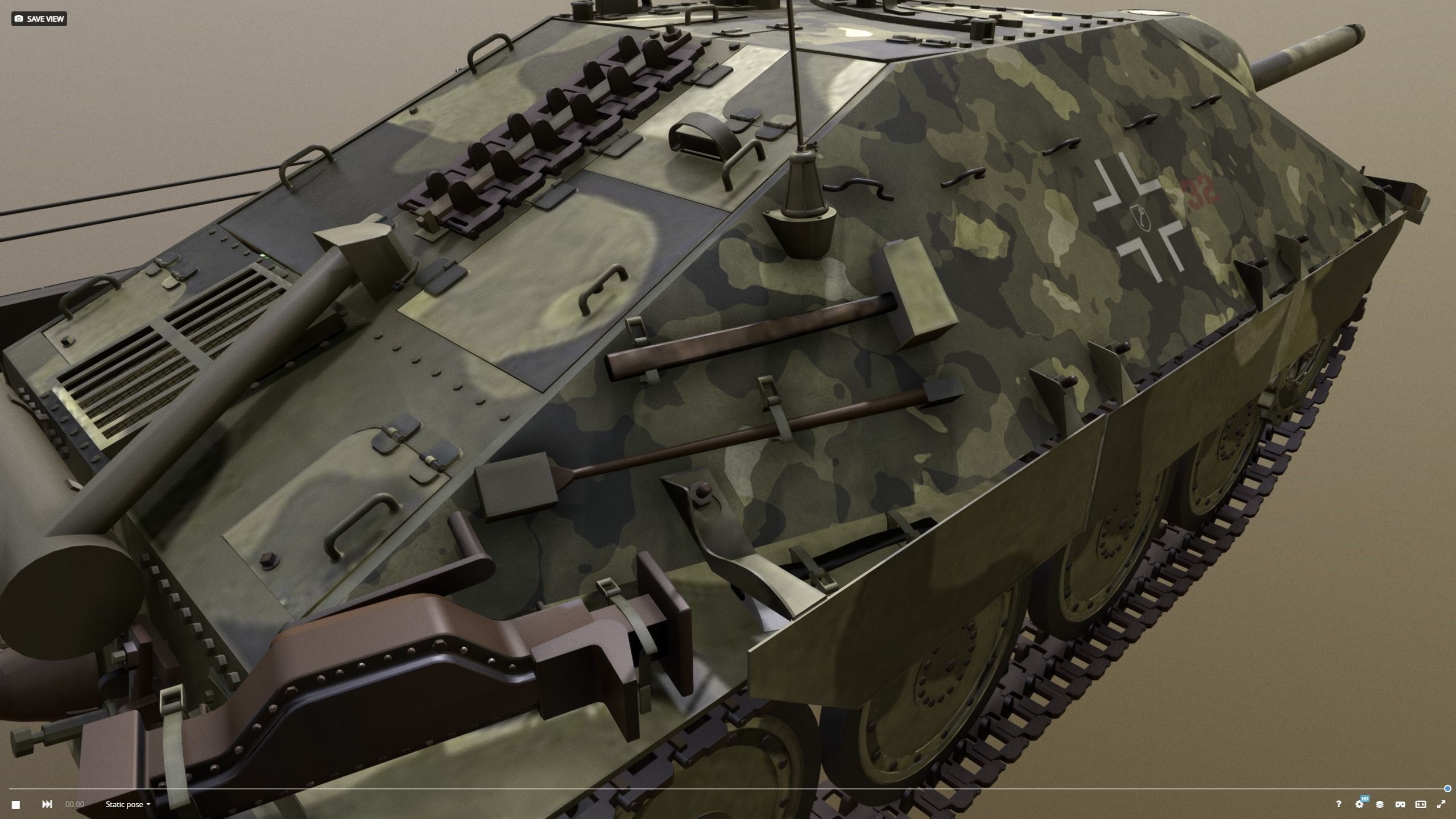 Jagdpanzer 38 - Hetzer sommer Leibstandarte 3D model_5