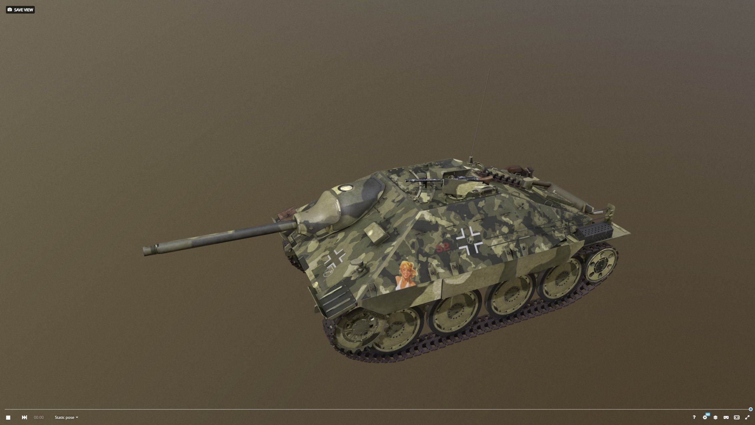 Jagdpanzer 38 - Hetzer sommer Leibstandarte 3D model_14
