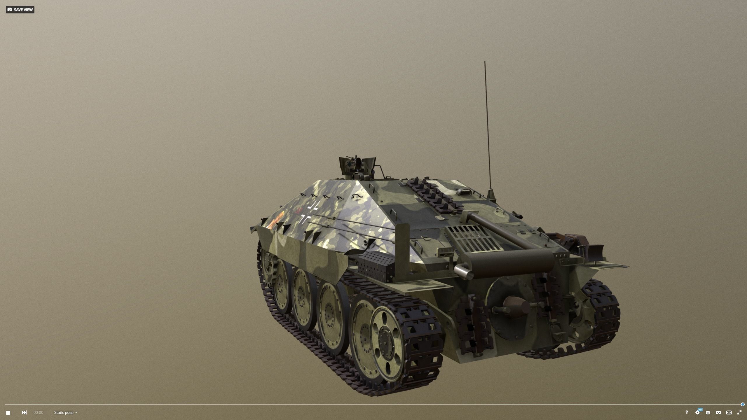 Jagdpanzer 38 - Hetzer sommer Leibstandarte 3D model_15