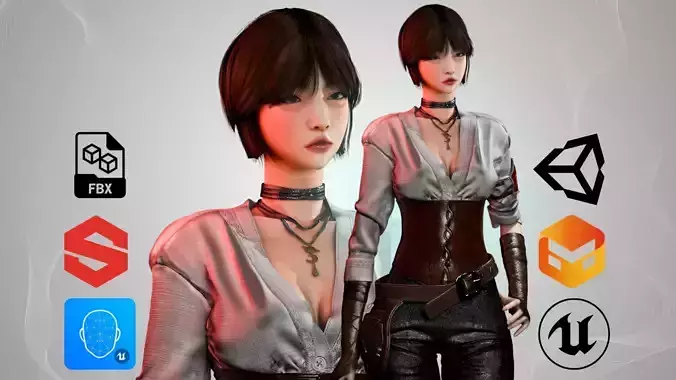 Medieval Warrior Woman - GameReady