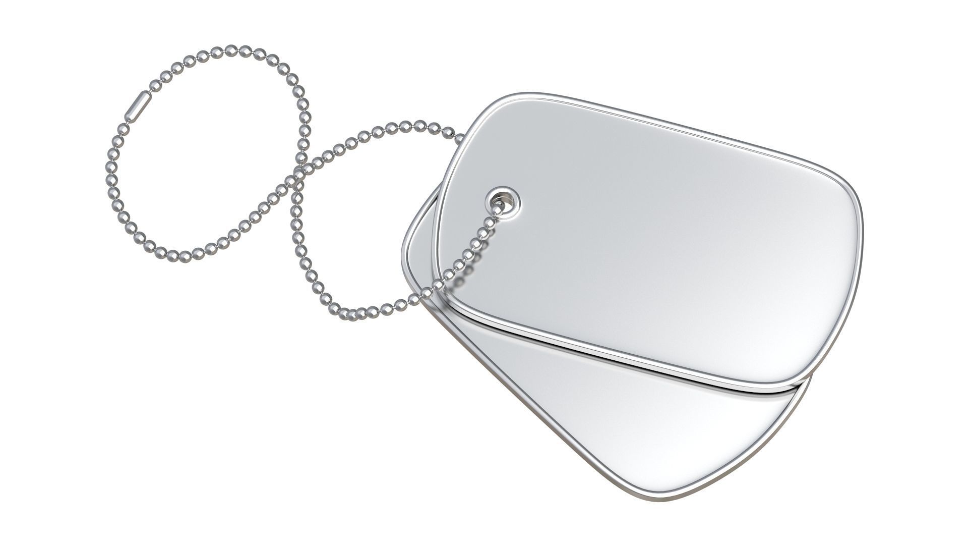 Silver Dog Tags 3D model_3