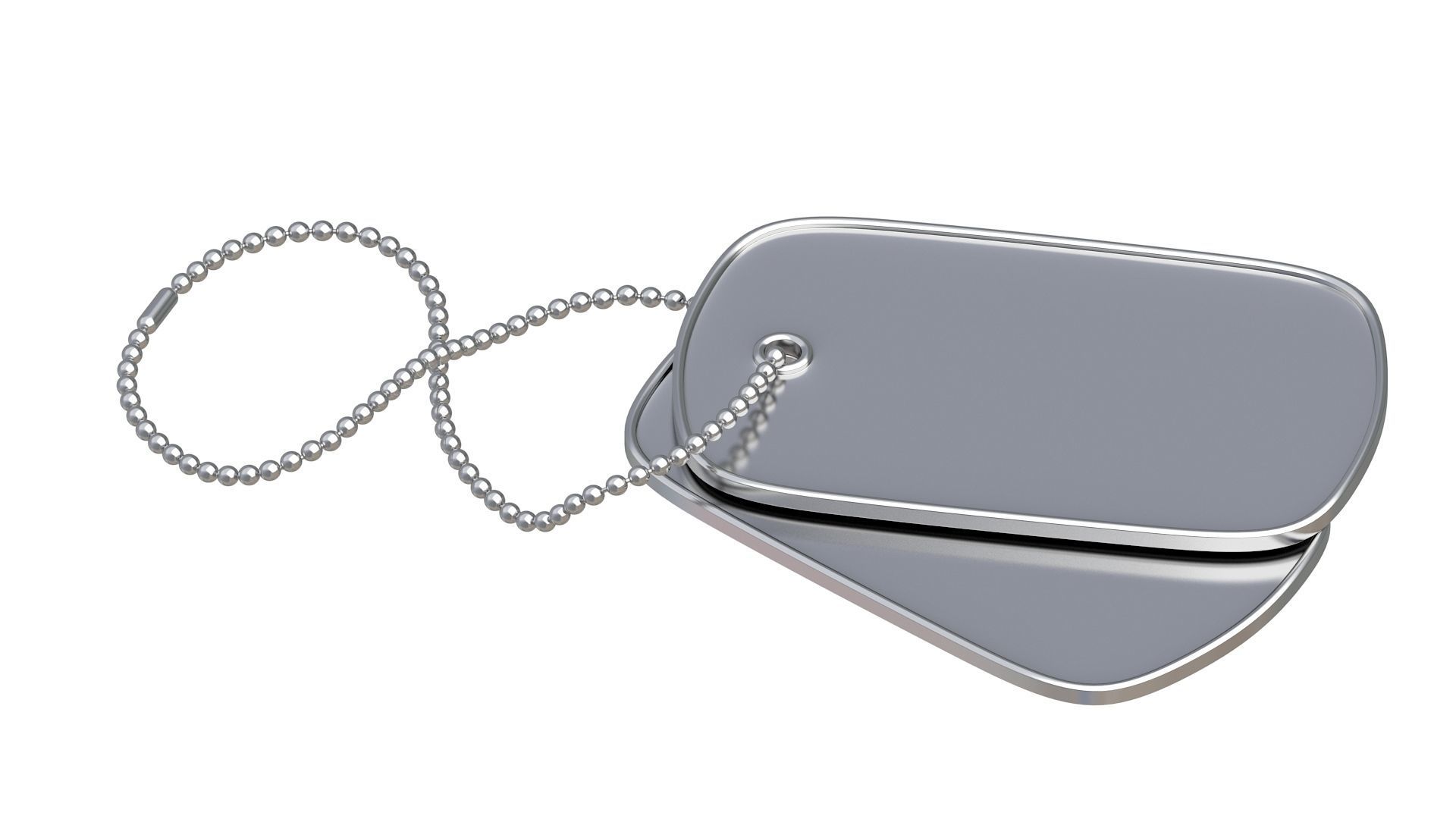 Silver Dog Tags 3D model_2