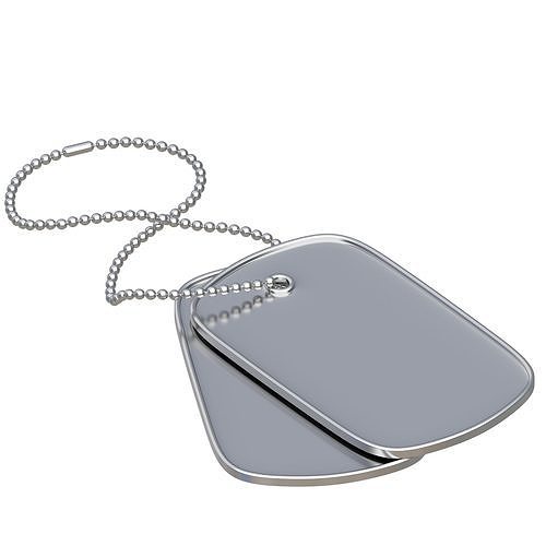 Silver Dog Tags 3D model
