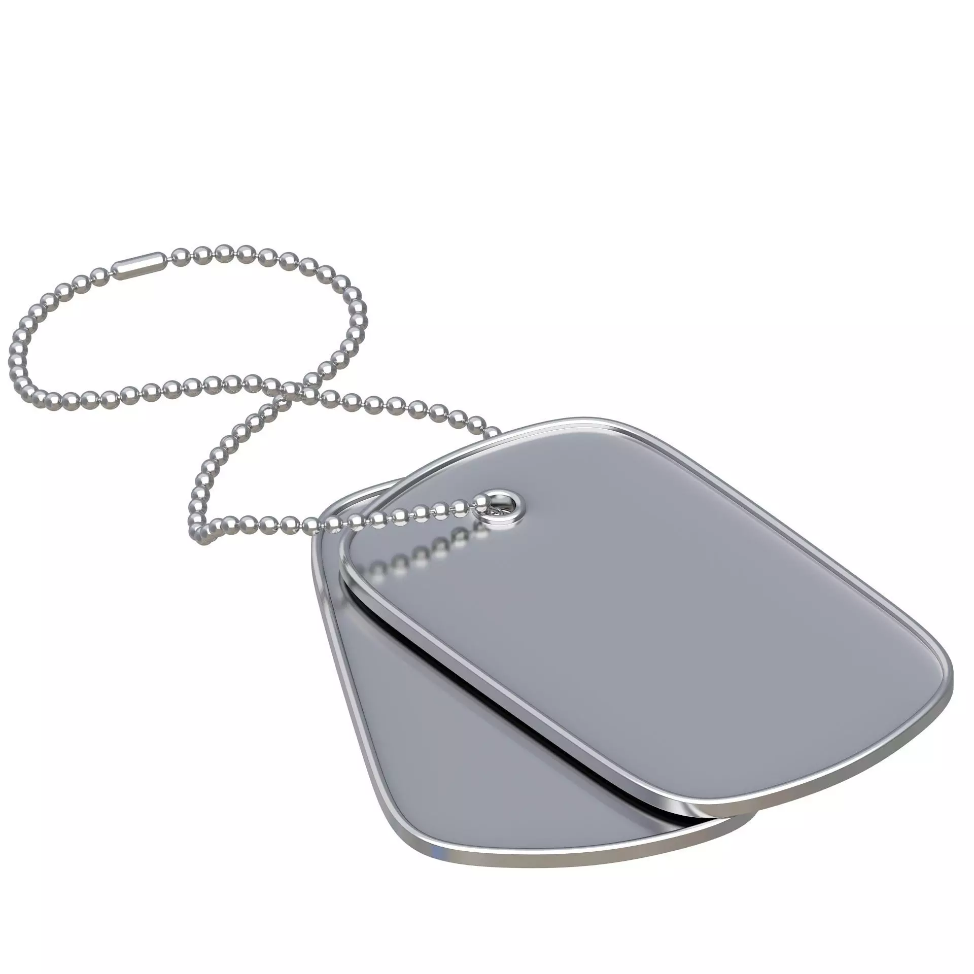 Silver Dog Tags 3D model_0