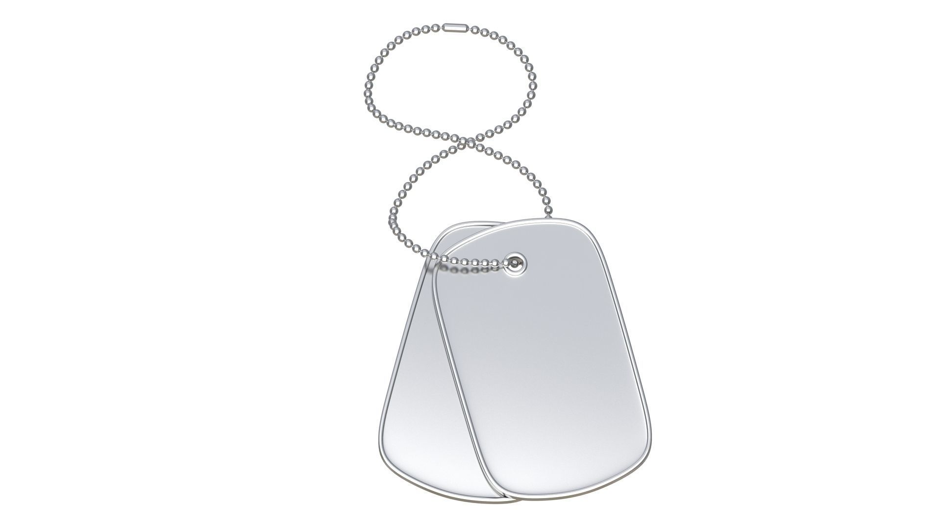 Silver Dog Tags 3D model_4