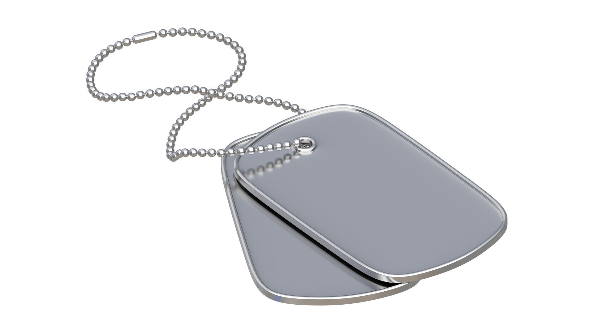 Silver Dog Tags 3D model_1
