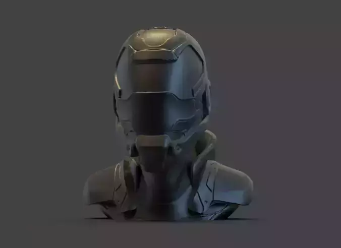 Cyborg Bust 3D print model