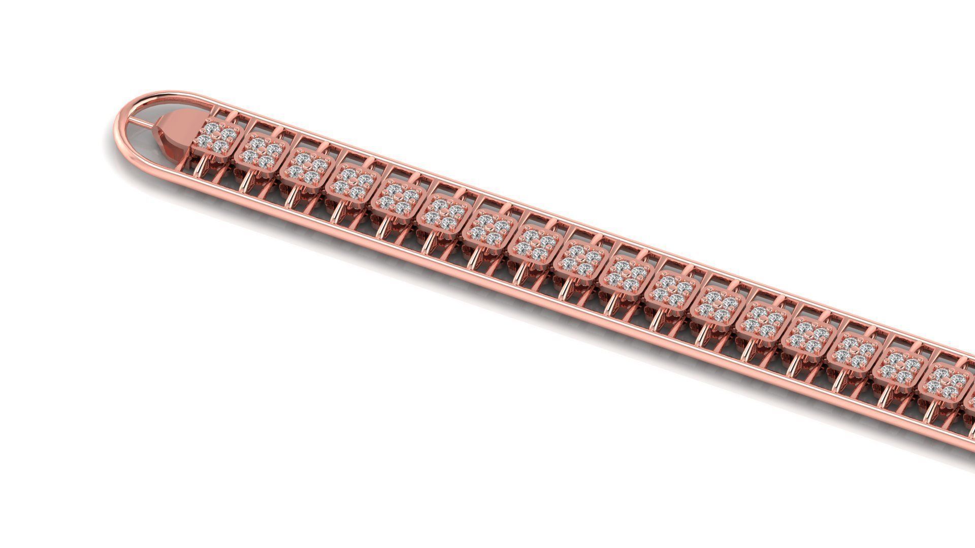 DIAMOND 3D PRINTED BRACELET OR CHAIN  3D print model_1