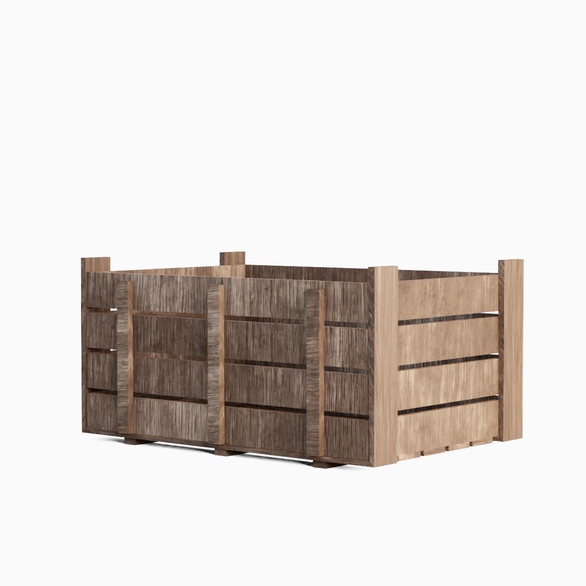 Wooden Crate 02 Low-poly 3D model_3