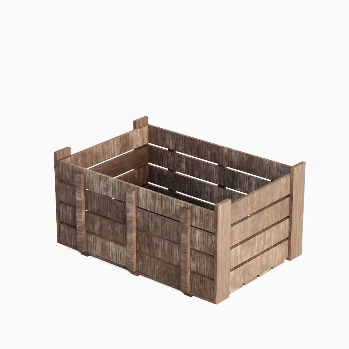 Wooden Crate 02 Low-poly 3D model_6