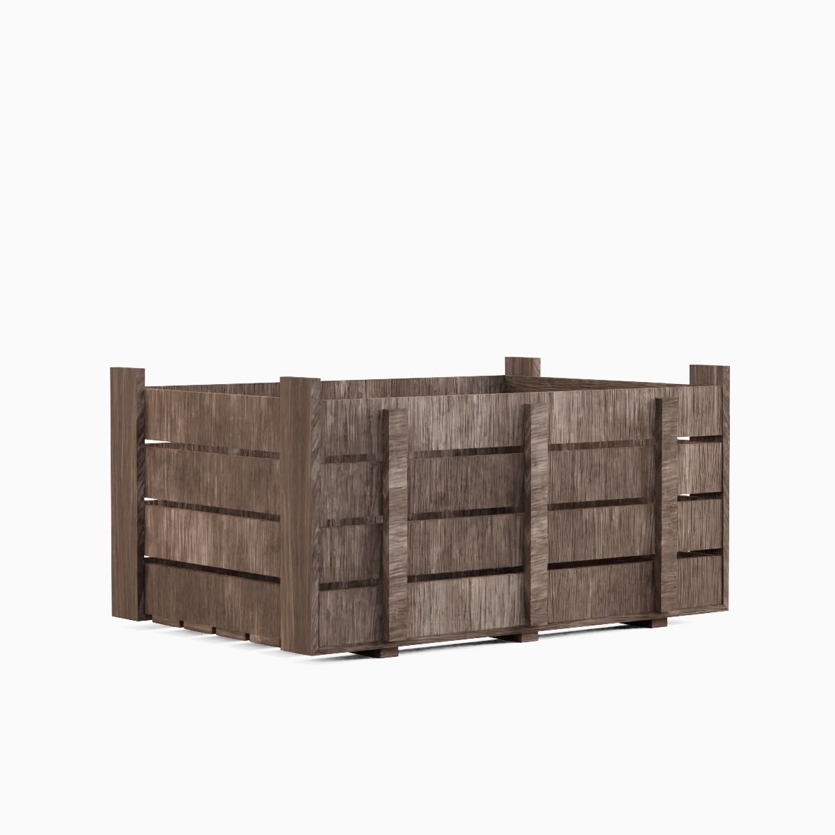 Wooden Crate 02 Low-poly 3D model_2