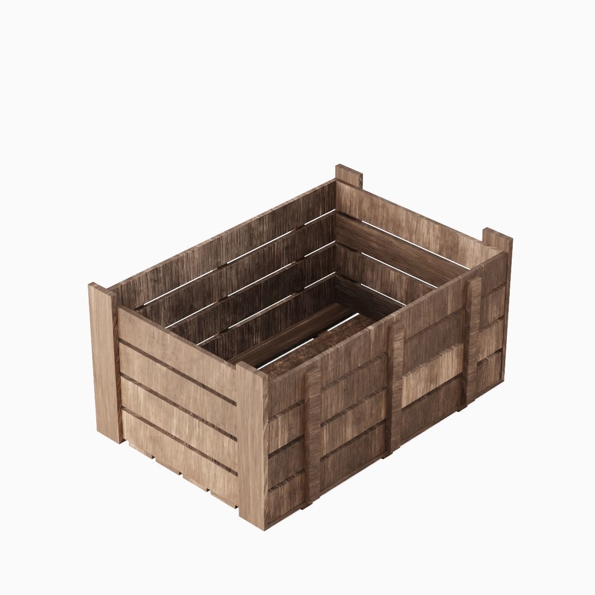 Wooden Crate 02 Low-poly 3D model_9