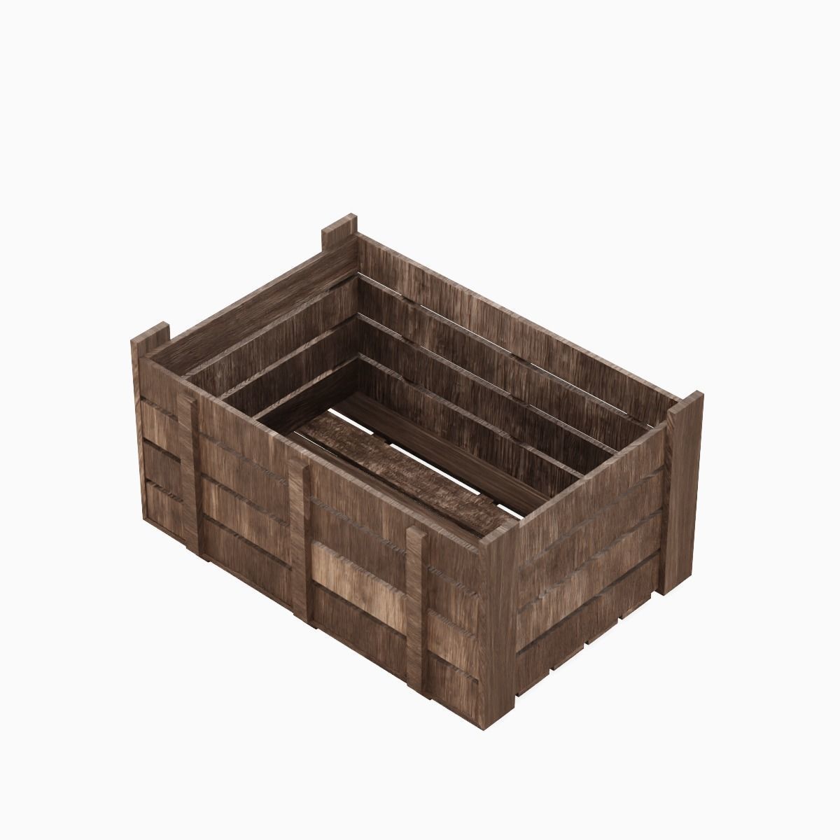 Wooden Crate 02 Low-poly 3D model_8