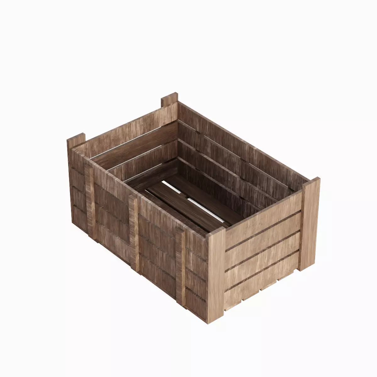 Wooden Crate 02 Low-poly 3D model_0