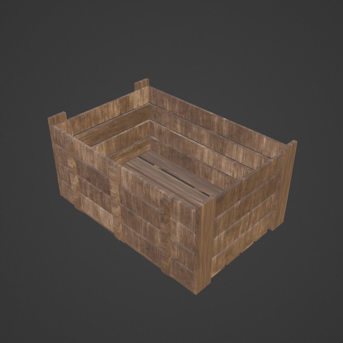 Wooden Crate 02 Low-poly 3D model_10