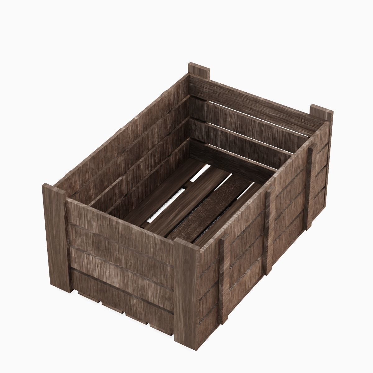 Wooden Crate 02 Low-poly 3D model_7