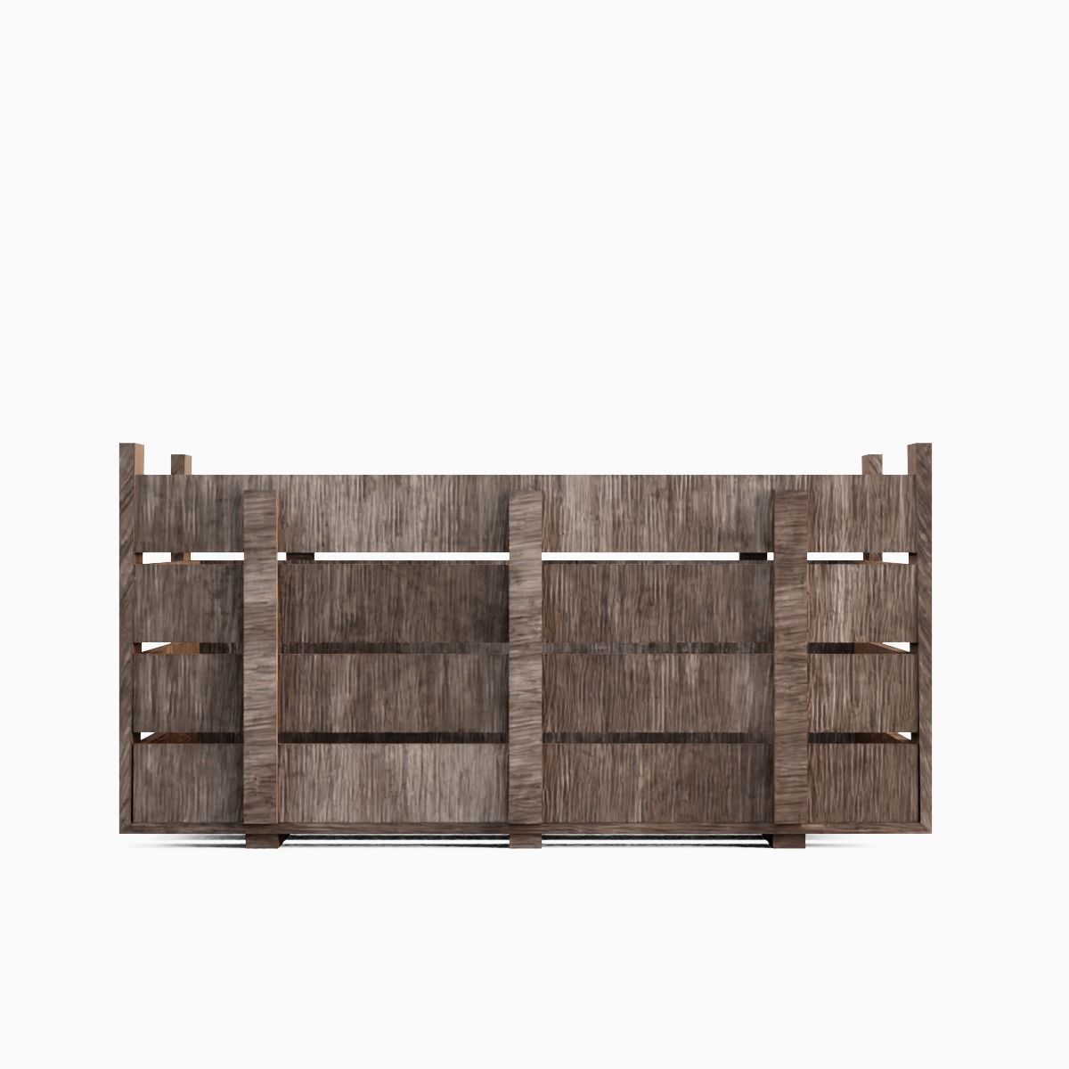 Wooden Crate 02 Low-poly 3D model_1