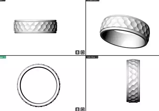 Mens hammered band 3D print model