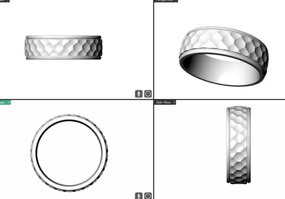 Mens hammered band 3D print model_0