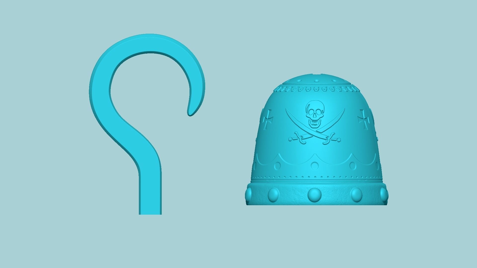 Real Size Pirate Hook - Cosplay Fantasy Costume Easy Print 3D print model_3