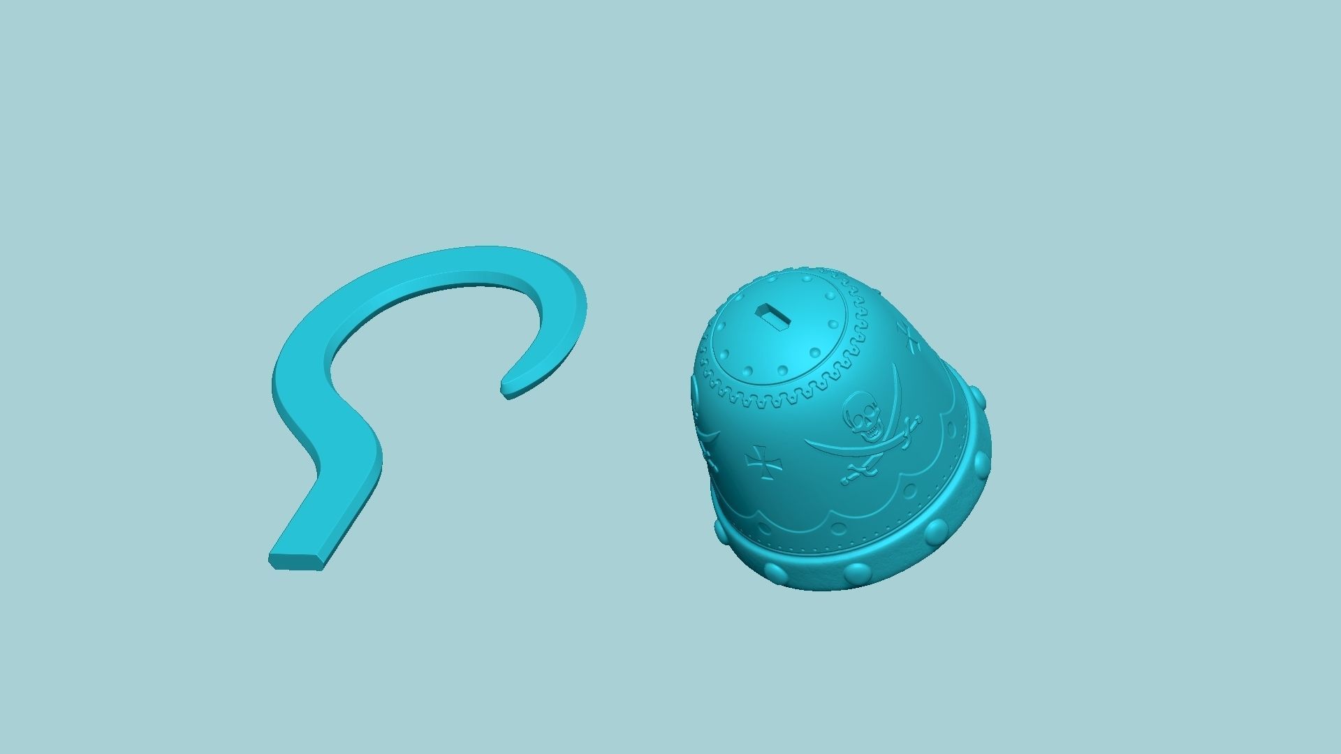 Real Size Pirate Hook - Cosplay Fantasy Costume Easy Print 3D print model_4