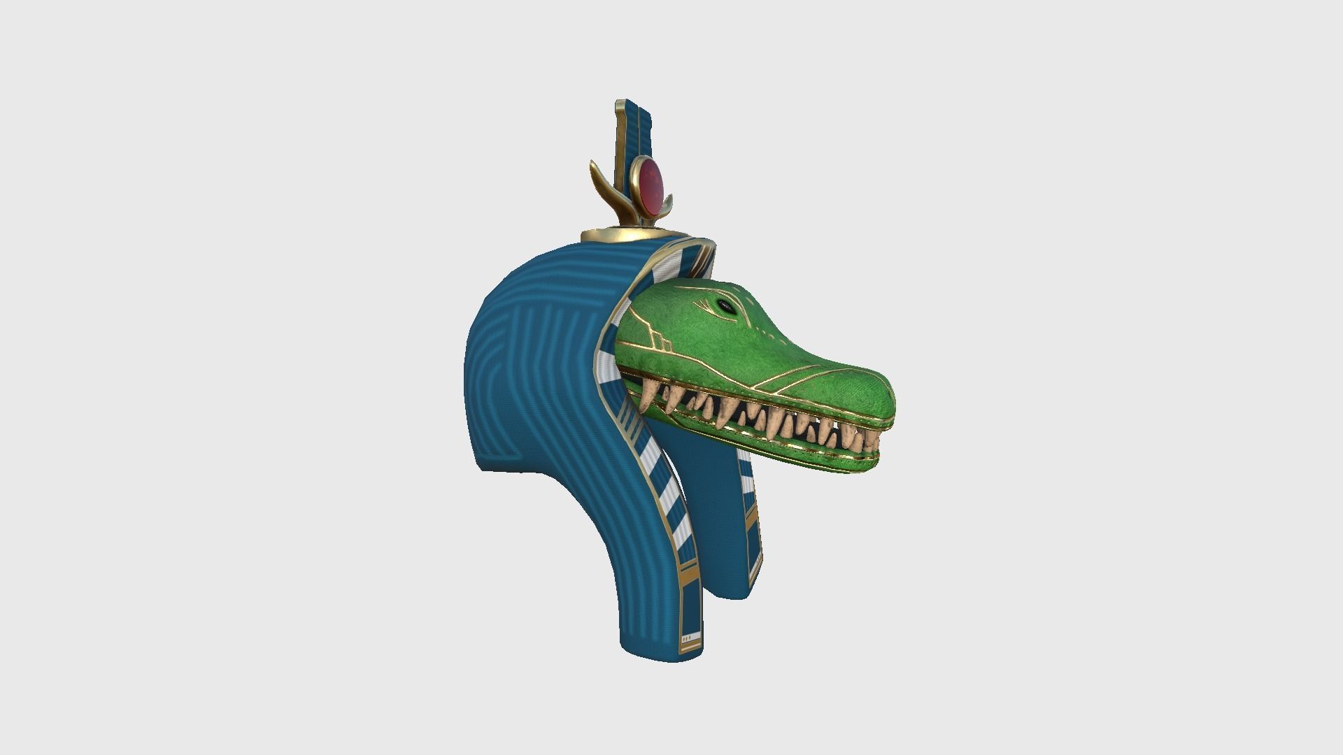 Sobek Mask A10 - Egyptian Gods Character Clothing Low-poly 3D model_2