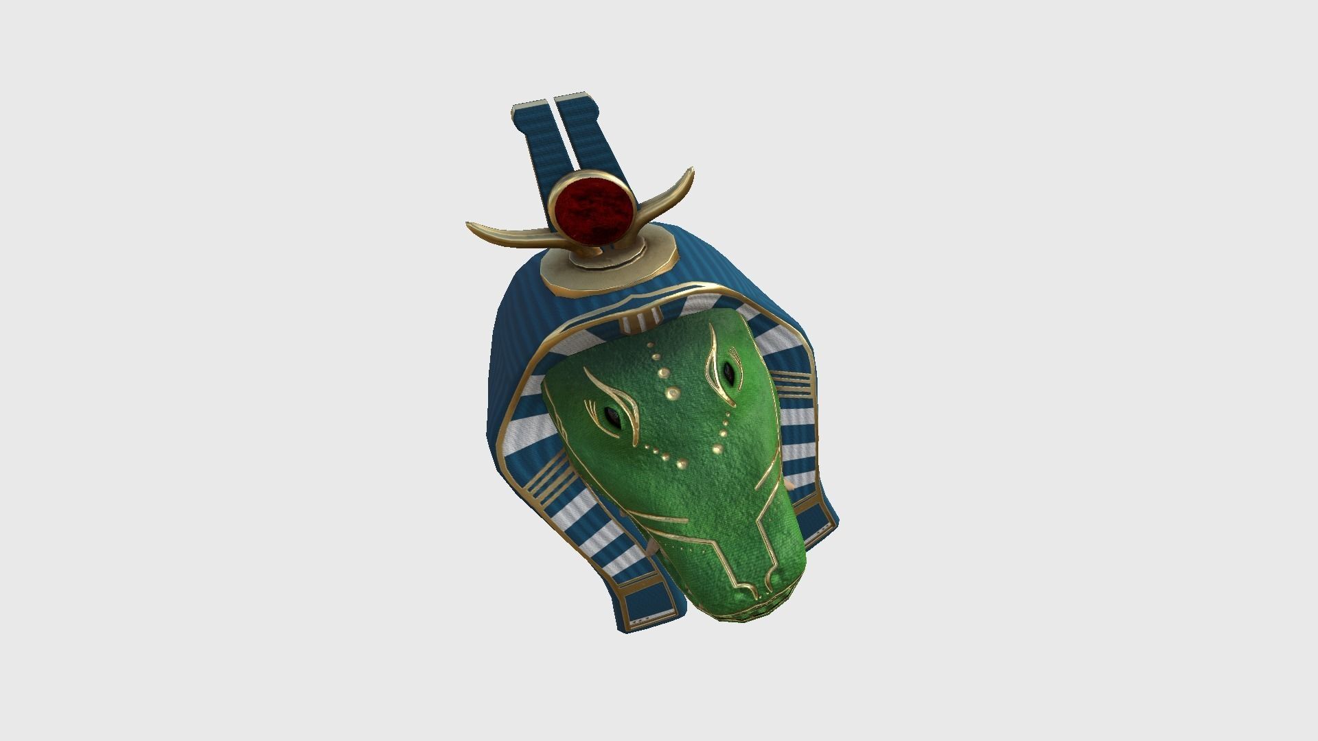 Sobek Mask A10 - Egyptian Gods Character Clothing Low-poly 3D model_4