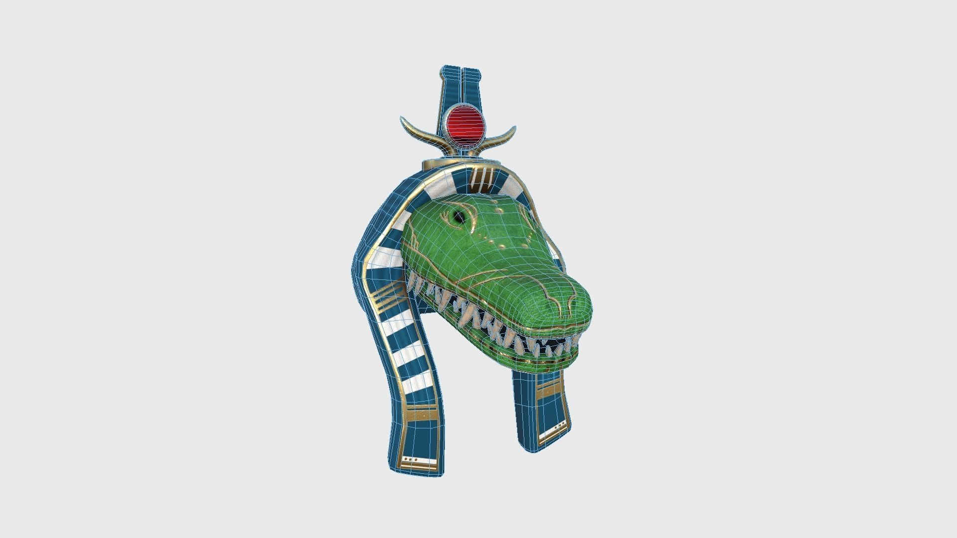 Sobek Mask A10 - Egyptian Gods Character Clothing Low-poly 3D model_6