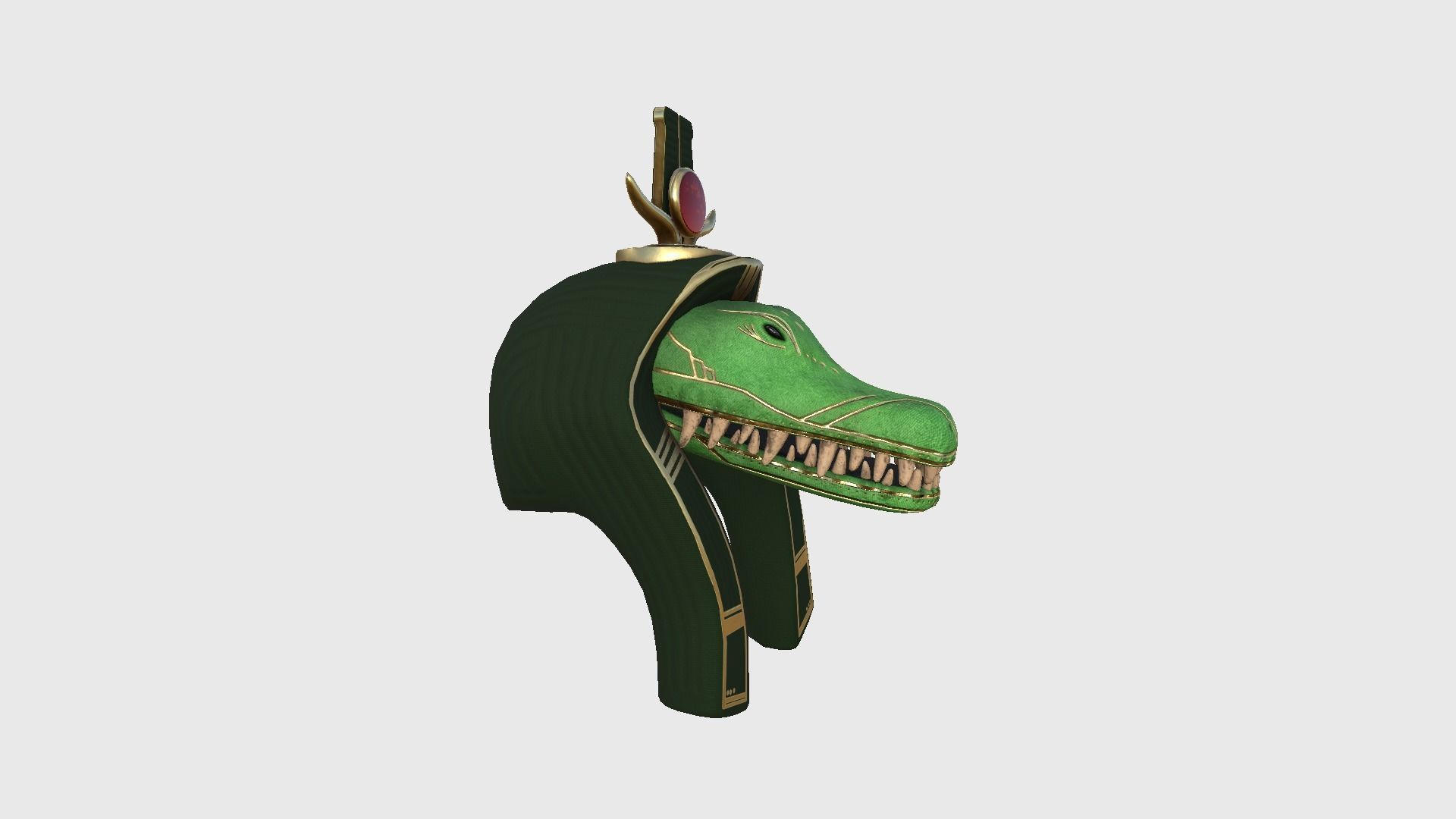 Sobek Mask A09 - Egyptian Gods Character Clothing Low-poly 3D model_2