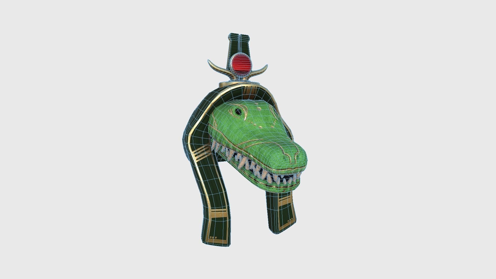 Sobek Mask A09 - Egyptian Gods Character Clothing Low-poly 3D model_6