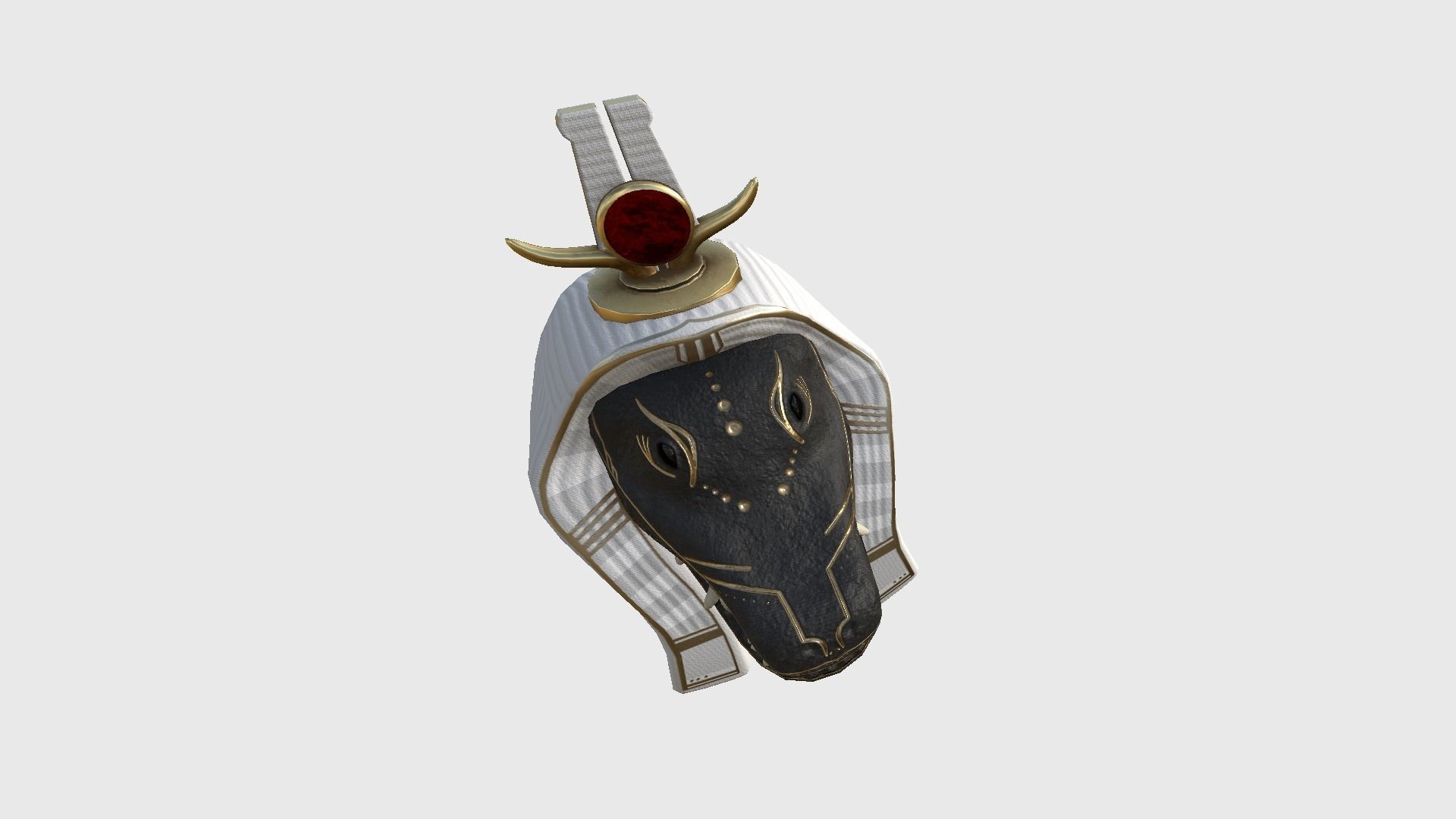 Sobek Mask A08 - Egyptian Gods Character Clothing Low-poly 3D model_4