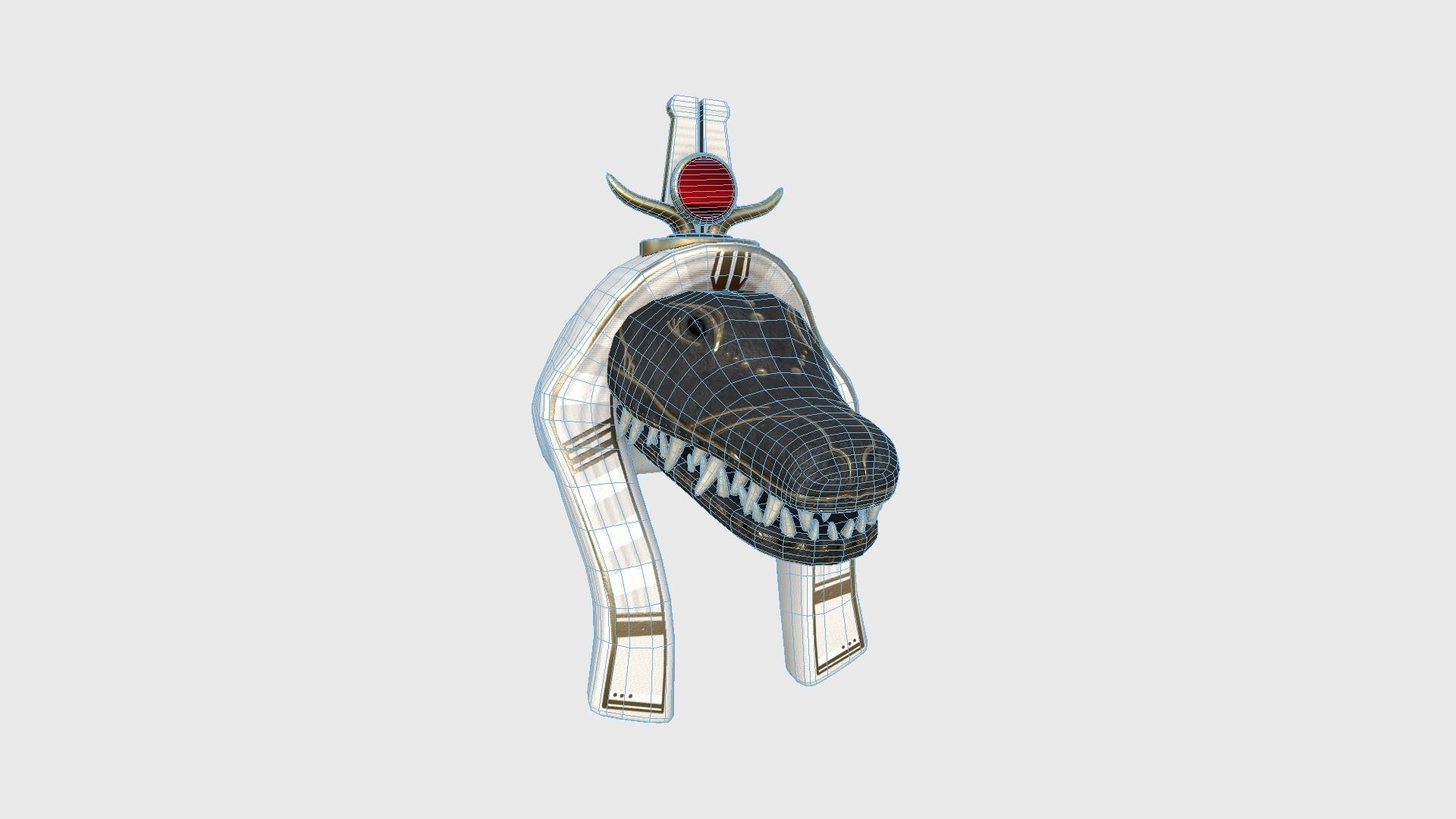 Sobek Mask A08 - Egyptian Gods Character Clothing Low-poly 3D model_6