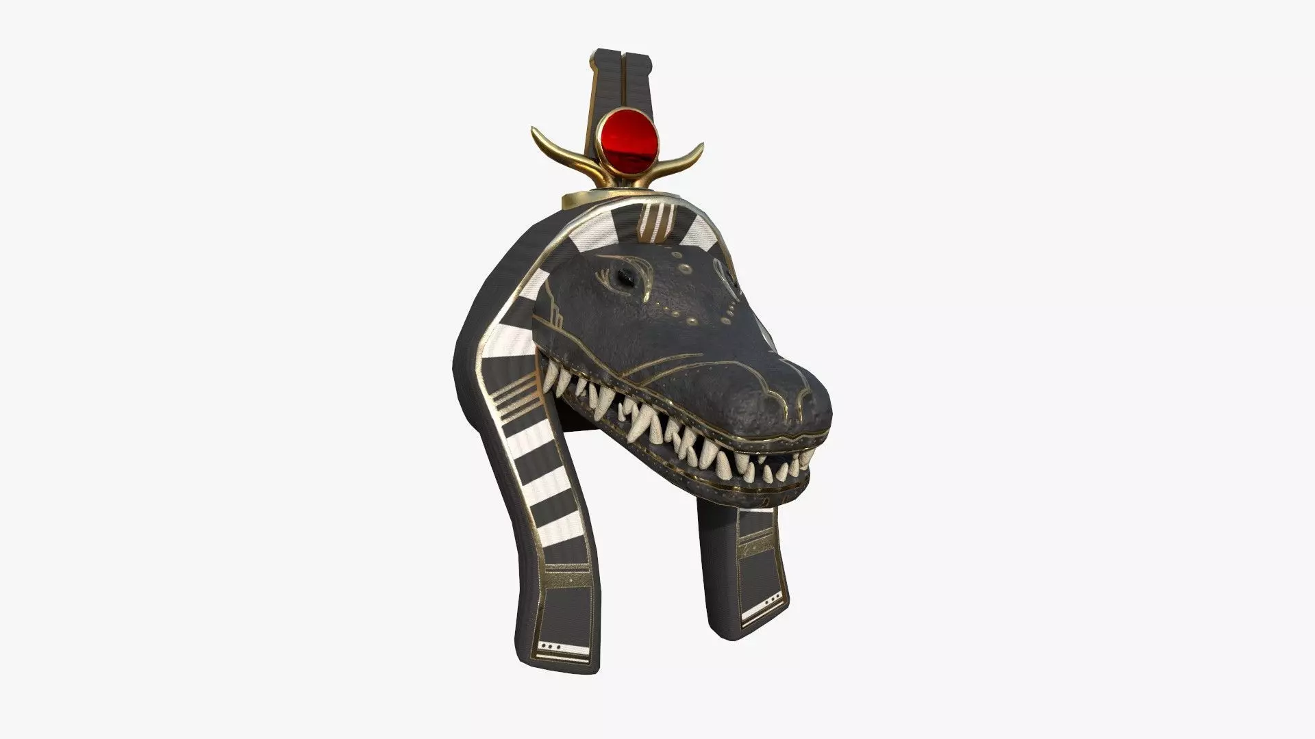 Sobek Mask A07 - Egyptian Gods Character Clothing Low-poly 3D model_0