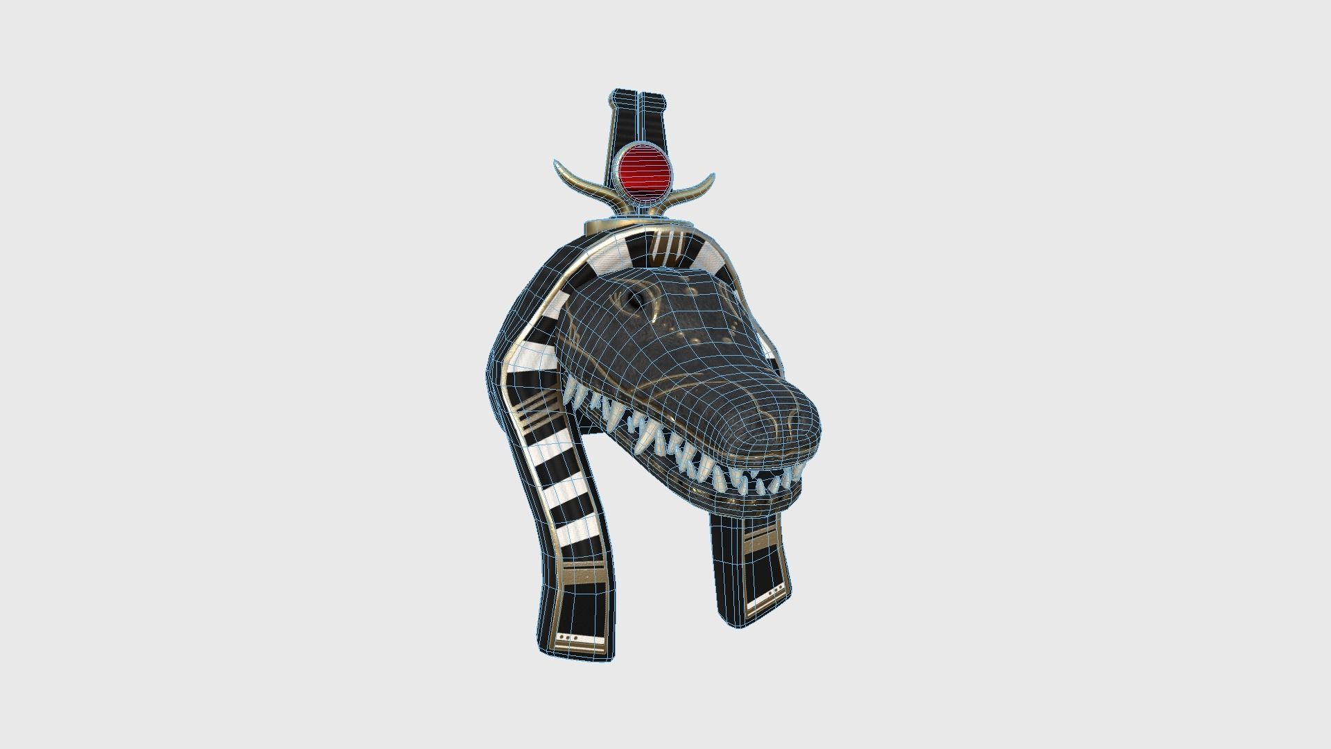 Sobek Mask A07 - Egyptian Gods Character Clothing Low-poly 3D model_6