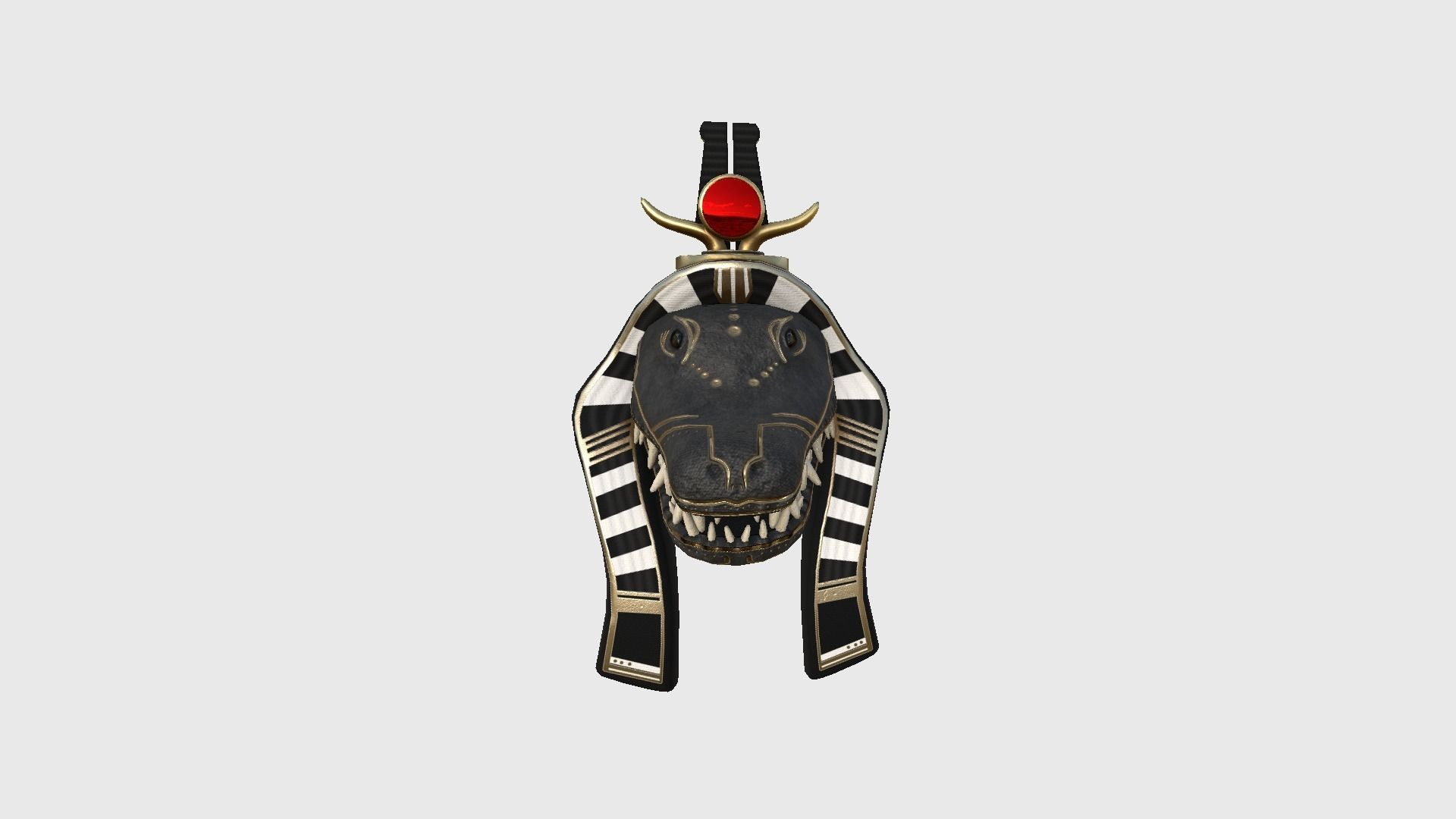 Sobek Mask A07 - Egyptian Gods Character Clothing Low-poly 3D model_1