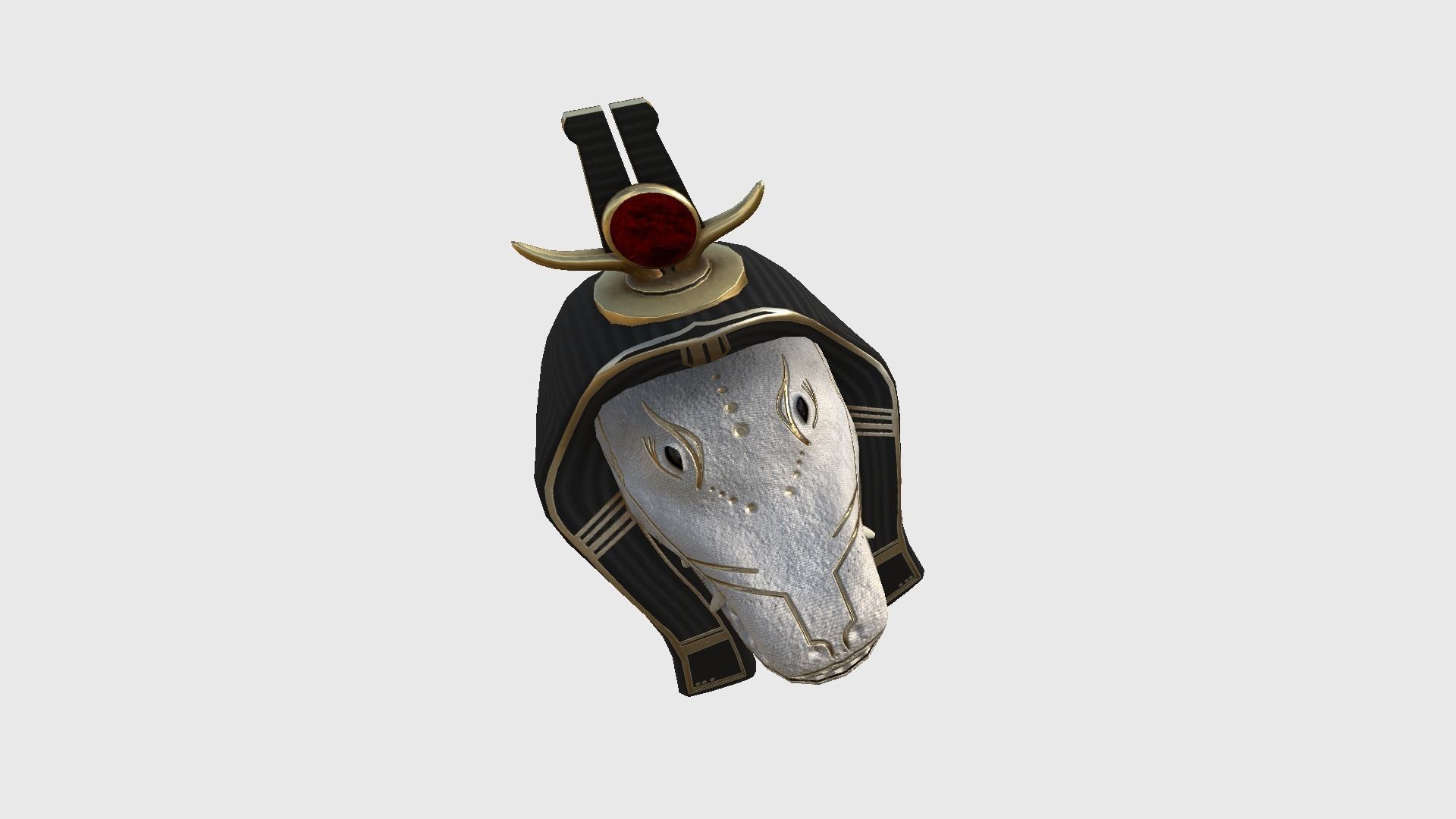 Sobek Mask A06 - Egyptian Gods Character Clothing Low-poly 3D model_4