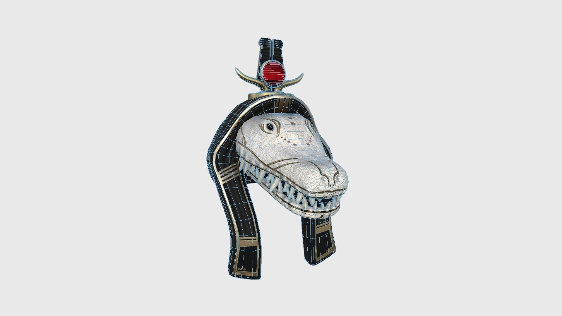 Sobek Mask A06 - Egyptian Gods Character Clothing Low-poly 3D model_6