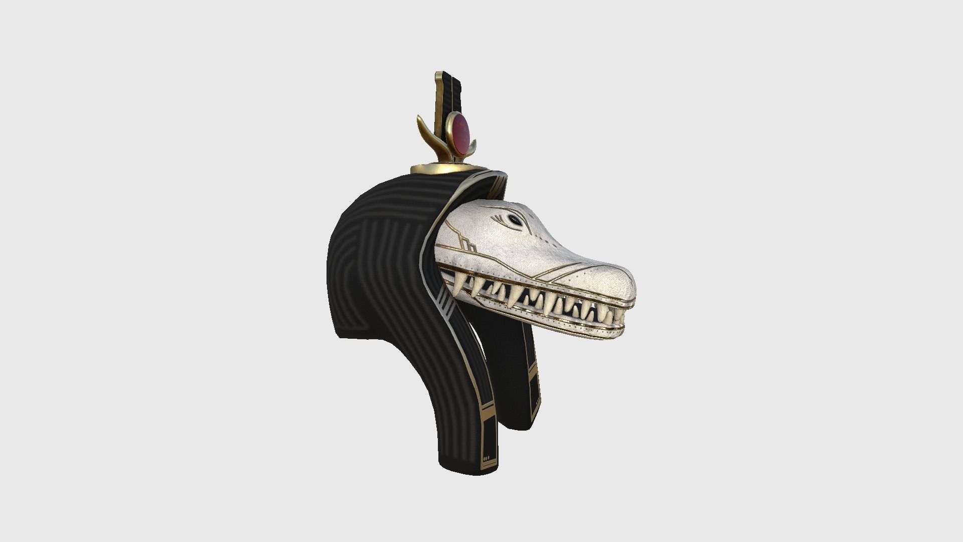 Sobek Mask A06 - Egyptian Gods Character Clothing Low-poly 3D model_2