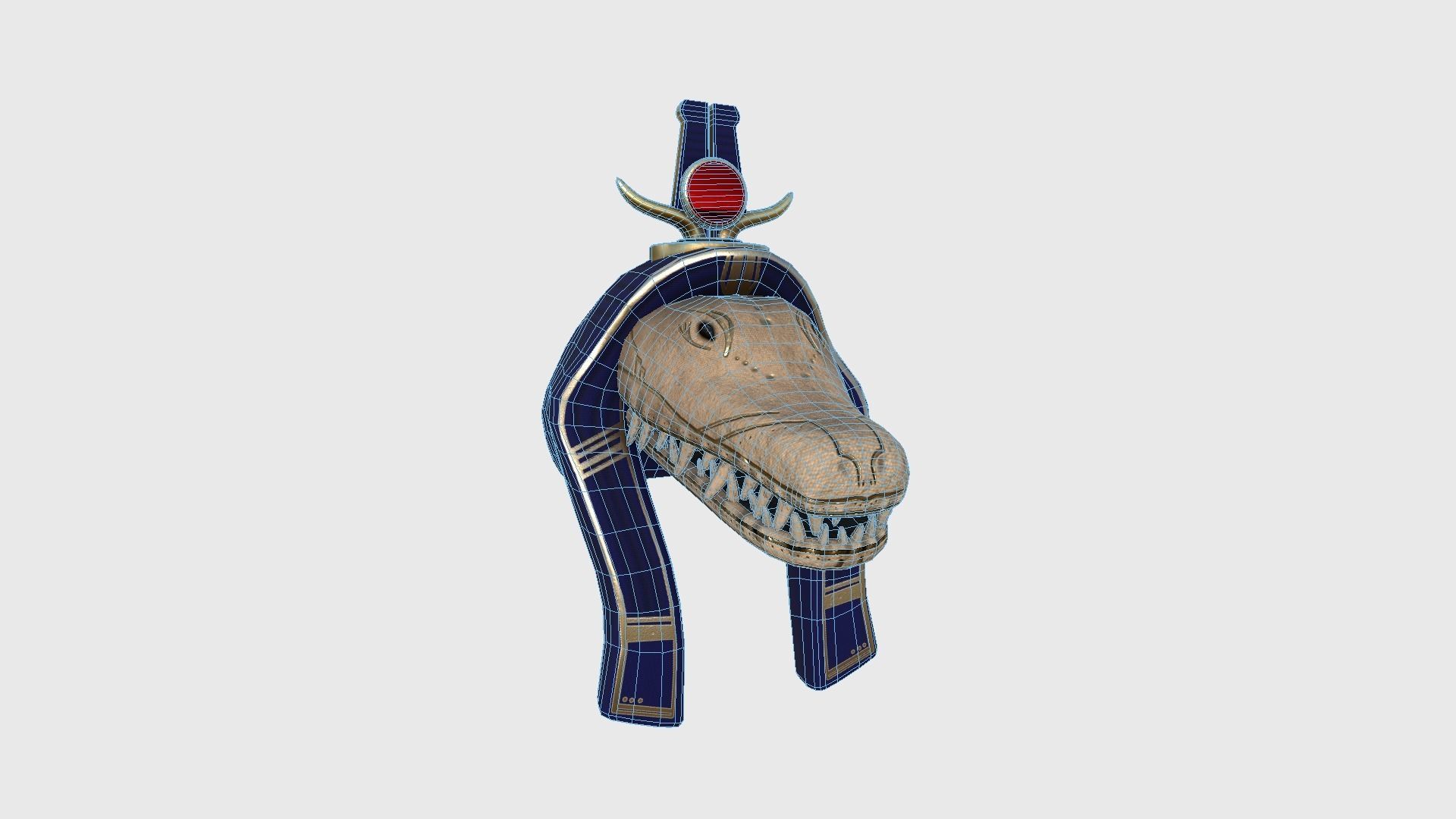 Sobek Mask A05 - Egyptian Gods Character Clothing Low-poly 3D model_6