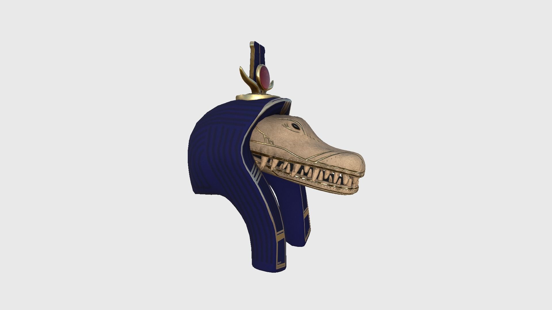 Sobek Mask A05 - Egyptian Gods Character Clothing Low-poly 3D model_2