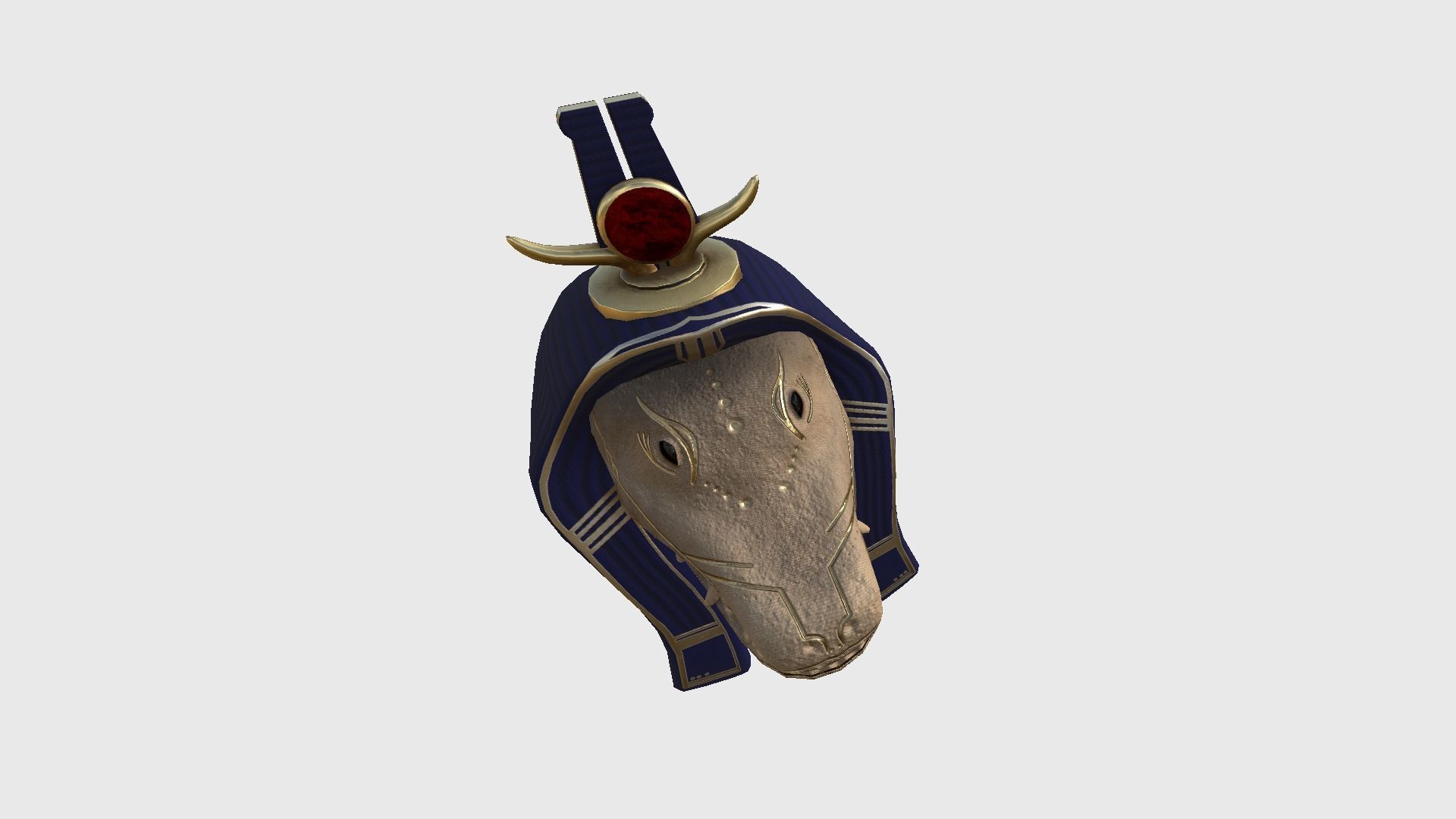 Sobek Mask A05 - Egyptian Gods Character Clothing Low-poly 3D model_4