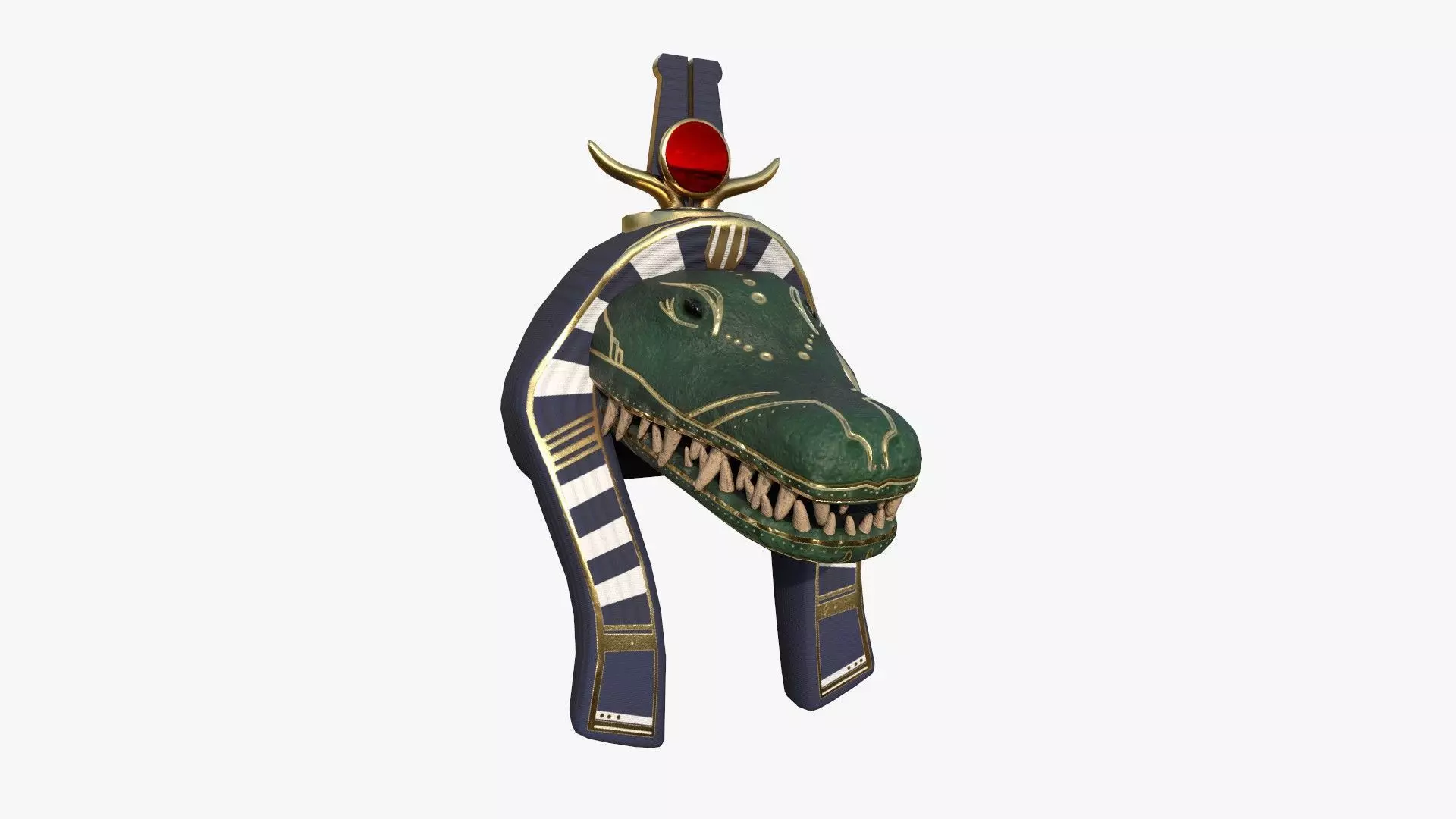 Sobek Mask A04 - Egyptian Gods Character Clothing Low-poly 3D model_0