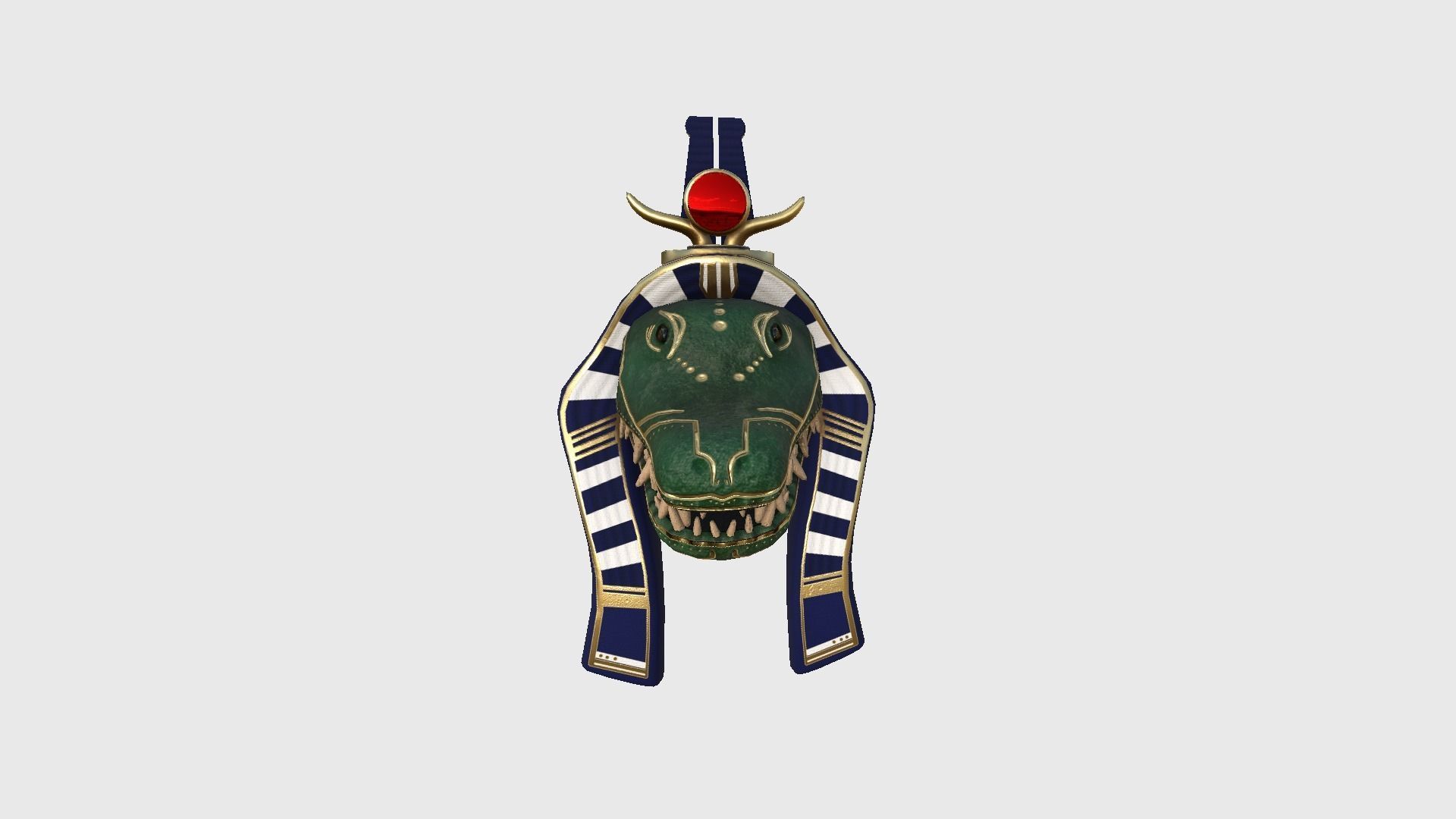 Sobek Mask A04 - Egyptian Gods Character Clothing Low-poly 3D model_1