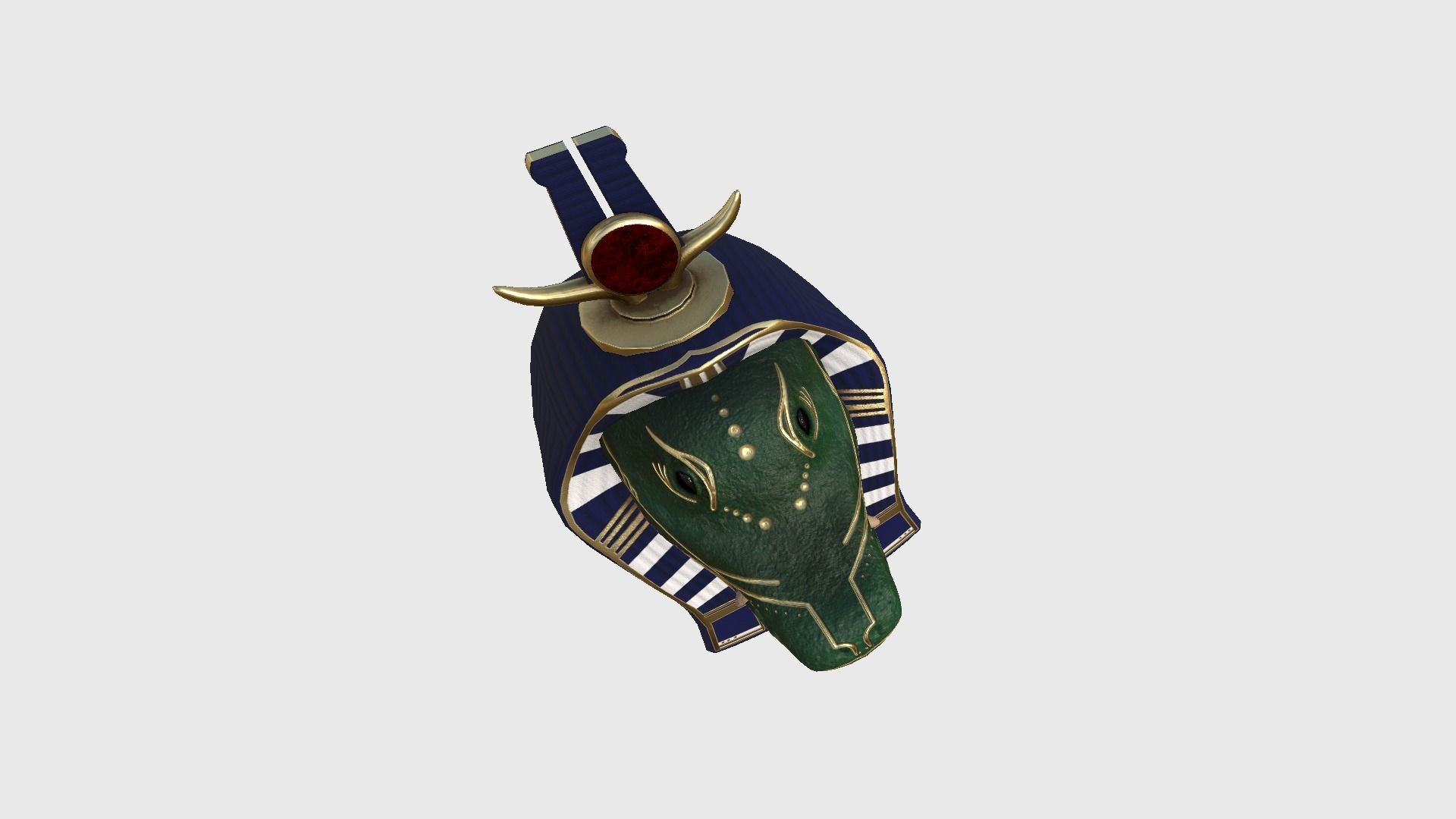 Sobek Mask A04 - Egyptian Gods Character Clothing Low-poly 3D model_4